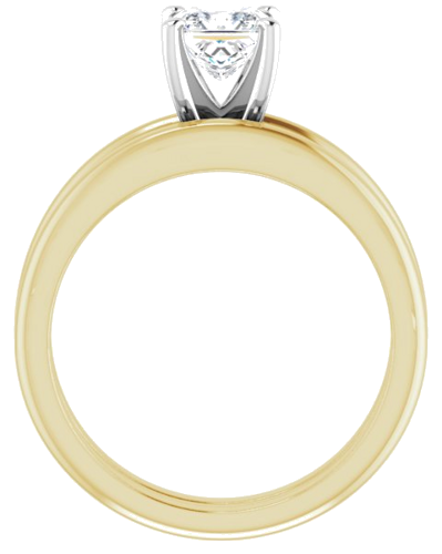 Sužadėtuvių Žiedas 14k yellow/white gold Square 5mm (7)