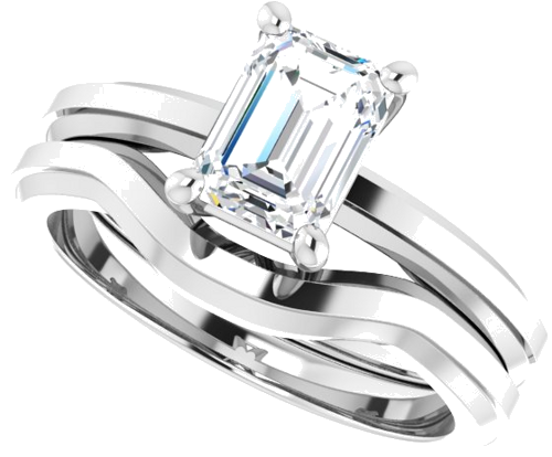 14K White 7x5 mm Emerald Solitaire Engagement Ring Mounting (10)