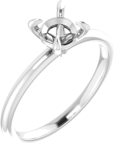Platinum  6 mm Round Solitaire Engagement Ring Mounting (1)