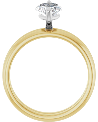 14K Yellow White 12 x 6 mm Marquise Engagement Ring Mounting (7)