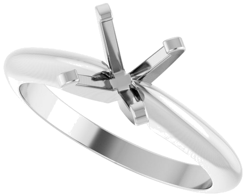 Sužadėtuvių Žiedas „Solitaire“ 14k white gold Round 6.5mm (5)