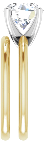 Sužadėtuvių Žiedas „Solitaire“ 585 Baltojo Ir Geltonojo Aukso Round 9mm (9)