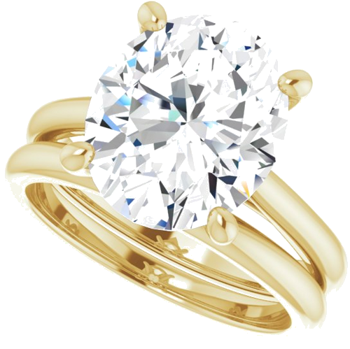 14K Yellow 12x10 mm Oval Solitaire Engagement Ring Mounting (10)