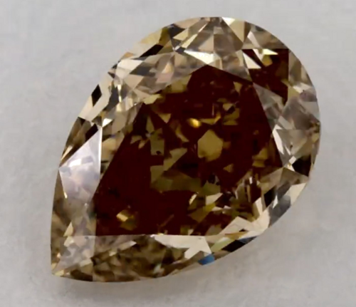 3.15 carat Fancy Brown-SI1 Natūralus Pear Deimantas (1)