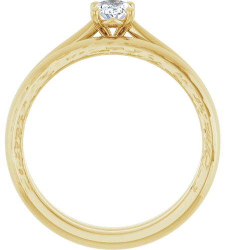 Sužadėtuvių Žiedas „Solitaire“ 585 Geltonojo Aukso Oval 6mm x 4mm (7)