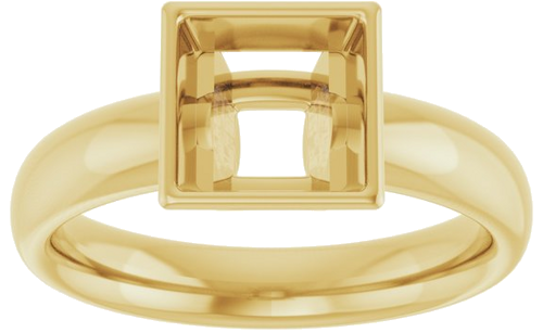 14K Yellow 6.5 mm Square Engagement Ring Mounting (3)