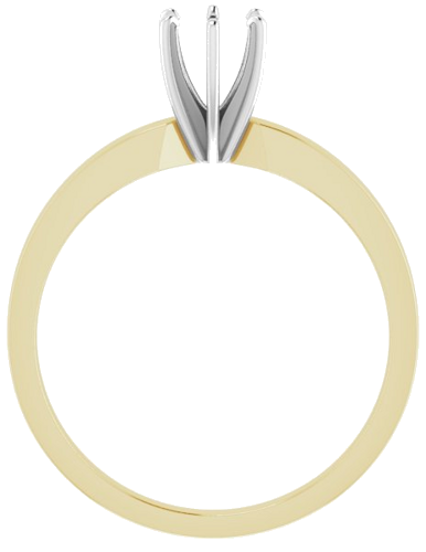 14K Yellow   White 4.2-4.9 mm Round 6-Prong Solitaire Engagement Ring Mounting (2)