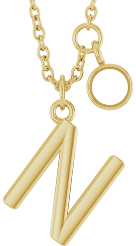 Pakabukas „Accented Initial“ 14k yellow gold Round 3mm (1)