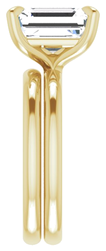 18K Yellow  10x8 mm Emerald Solitaire Engagement Ring Mounting (9)