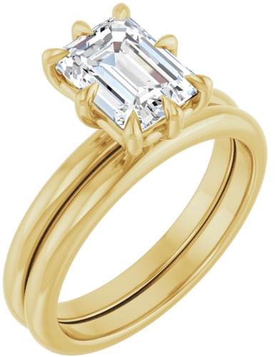 Sužadėtuvių Žiedas „Claw-Prong“ 14k yellow gold Emerald 8mm x 6mm (6)