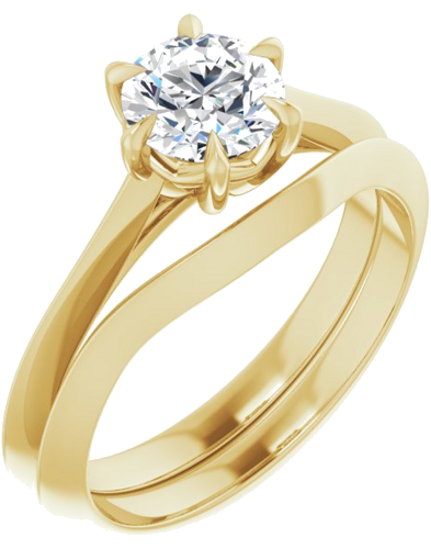 Sužadėtuvių Žiedas „Claw-Prong Solitaire“ 10k yellow gold Round 6mm (6)