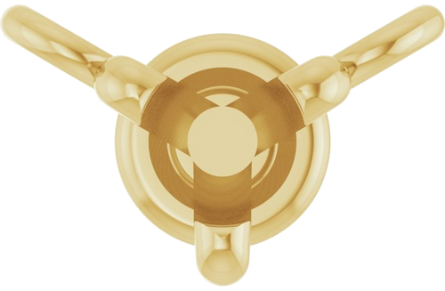 14K Yellow 3 mm Round 3-Prong Necklace Center (1)