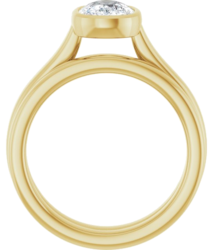 Sužadėtuvių Žiedas „Bezel-Set Solitaire“ 14k yellow gold Elongated Cushion 8mm x 6mm (7)