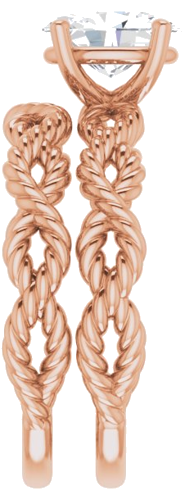 Sužadėtuvių Žiedas „Twisted Rope Solitaire“ 417 Rožinis Aukso Oval 8mm x 6mm (9)