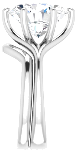 14K White 12x10 mm Oval Engagement Ring Mounting (9)