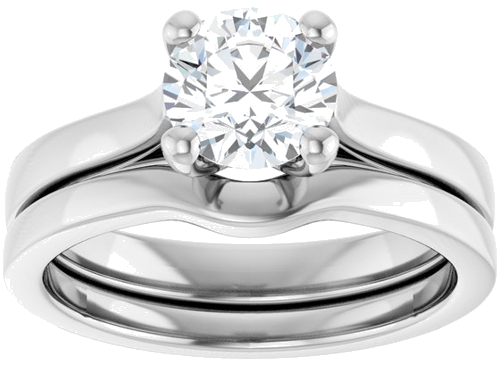 Sužadėtuvių Žiedas 14k white gold Round 6.5mm (8)