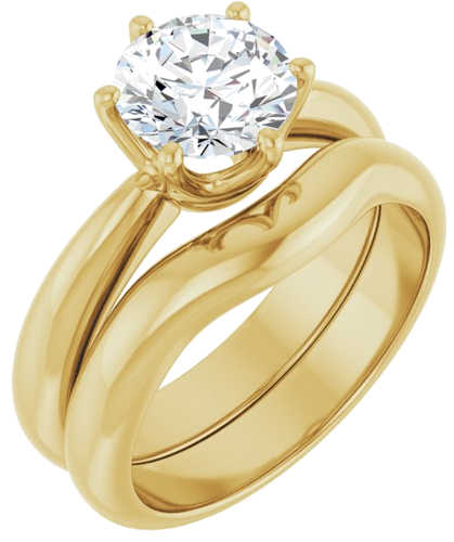 Sužadėtuvių Žiedas „Solitaire Crown-Inspired“ 14k yellow gold Round 7.4mm (6)