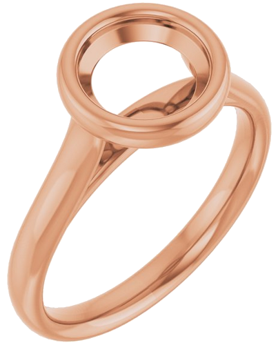 Sužadėtuvių Žiedas „Bezel-Set Solitaire“ 585 Rožinis Aukso Round 7.4mm (1)