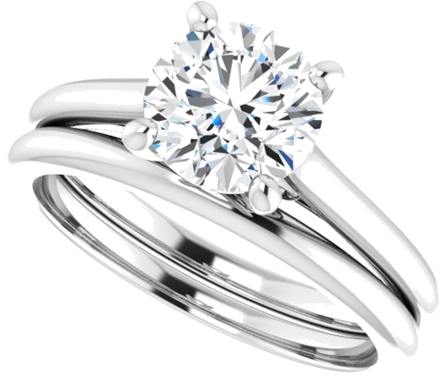 Sužadėtuvių Žiedas „Accented Infinity-Inspired“ 14k white gold Round 7mm (10)