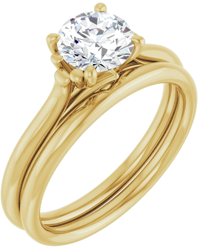 Sužadėtuvių Žiedas „Solitaire“ 14k yellow gold Round 6.5mm (6)