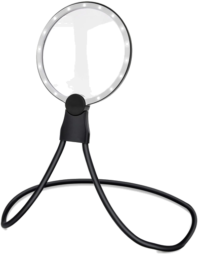 Hands-Free Magnifying Glass with Detachable Lens and LED Lighting 2x (1)