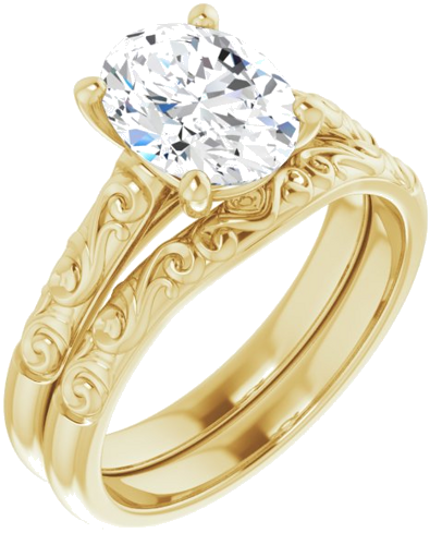 Sužadėtuvių Žiedas „Solitaire“ 14k yellow gold Oval 9mm x 7mm (6)