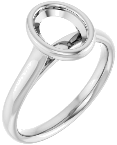 Platinum  8x6 mm Oval Solitaire Engagement Ring Mounting (1)