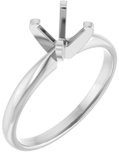 Sužadėtuvių Žiedas „Solitaire“ 14k white gold Round 6mm (1)