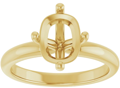 Sužadėtuvių Žiedas 14k yellow gold Elongated Cushion 9mm x 7mm (3)