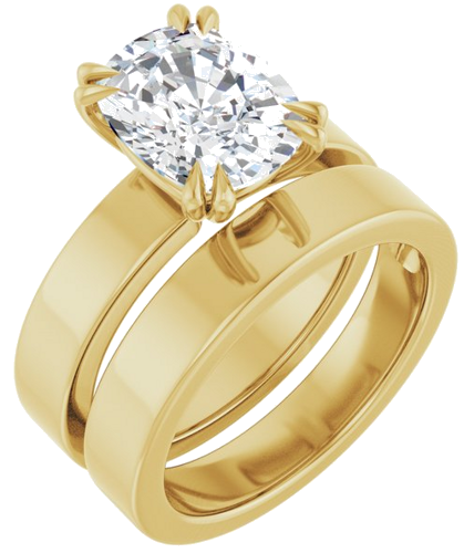 Sužadėtuvių Žiedas „Double Claw-Prong Solitaire“ 14k yellow gold Elongated Cushion 10mm x 8mm (6)