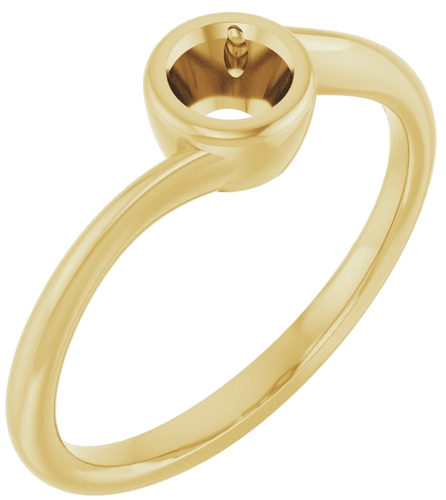 Sužadėtuvių Žiedas „Bezel-Set Solitaire“ 14k yellow gold Round 5.2mm (1)
