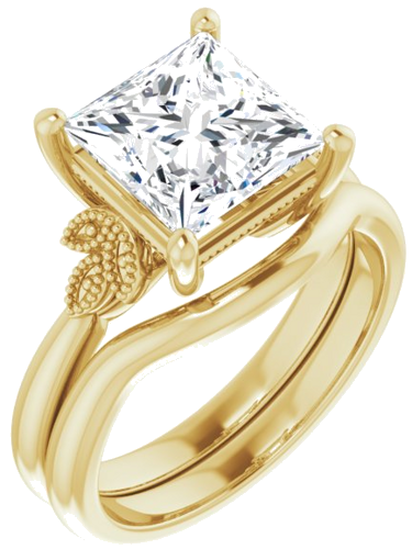 Sužadėtuvių Žiedas „Solitaire“ 14k yellow gold Square 8mm (6)