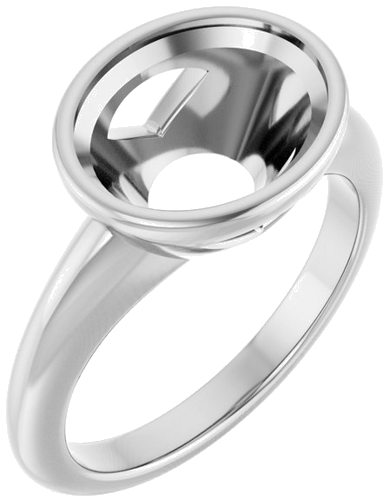 Sužadėtuvių Žiedas „Bezel-Set Solitaire“ 14k white gold Oval 11mm x 9mm (1)