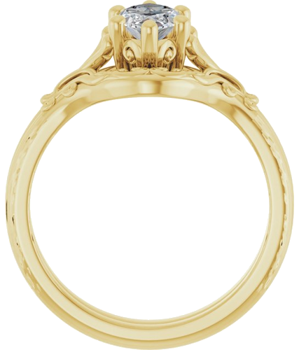 Sužadėtuvių Žiedas „Solitaire“ 10k yellow gold Marquise 10mm x 5mm (7)