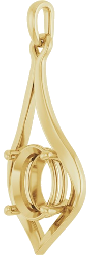 Pakabukas „Solitaire“ 14k yellow gold Oval 10mm x 8mm (2)