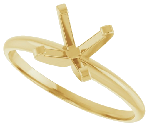 14K Yellow 7 mm Round Ultra-Lightweight Solitaire Engagement Ring Mounting (5)