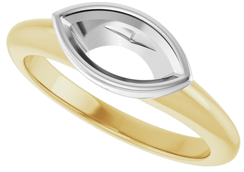 Sužadėtuvių Žiedas „Bezel-Set Solitaire“ 14k yellow/white gold Marquise 10mm x 5mm (5)