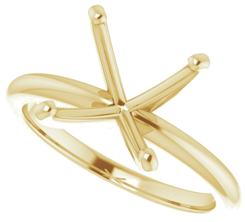 14K Yellow  7.5x7.5 mm Square Solitaire Engagement Ring Mounting (5)