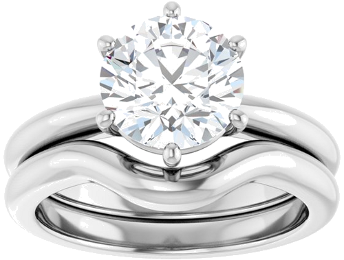 Sužadėtuvių Žiedas 14k white gold Round 8.2mm (8)