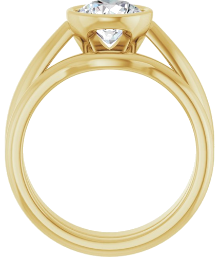 Sužadėtuvių Žiedas „Bezel-Set Solitaire“ 14k yellow gold Round 7mm (7)