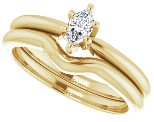 Sužadėtuvių Žiedas „Solitaire“ 10k yellow gold Marquise 5mm x 3mm (10)