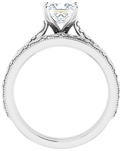 Sužadėtuvių Žiedas „Solitaire Sculptural“ 14k white gold Square 5.5mm (7)