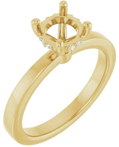 Sužadėtuvių Žiedas „Hidden Halo-Style“ 14k yellow gold Round 6.5mm (1)