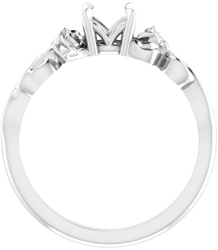 Sužadėtuvių Žiedas „Nature-Inspired“ 585 Baltojo Aukso Round 5.8mm (2)