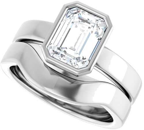 Sužadėtuvių Žiedas „Solitaire“ 585 Baltojo Aukso Emerald 8mm x 6mm (10)