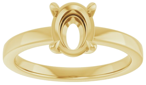 Sužadėtuvių Žiedas „Solitaire“ 585 Geltonojo Aukso Oval 8mm x 6mm (3)