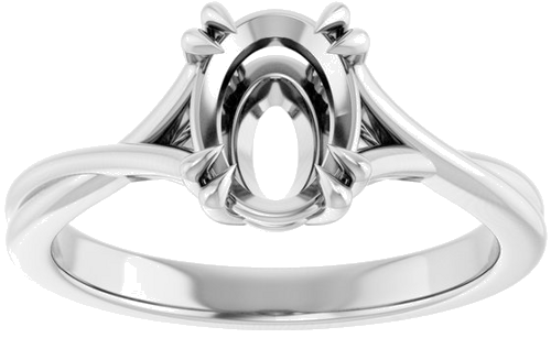 Sužadėtuvių Žiedas „Solitaire“ 585 Baltojo Aukso Oval 8mm x 6mm (3)