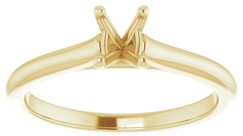 18K Yellow 6x4 mm Oval Solitaire Engagement Ring Mounting (3)