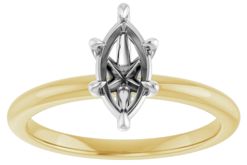 Sužadėtuvių Žiedas „Claw-Prong“ 14k yellow/white gold Marquise 9mm x 4.5mm (3)