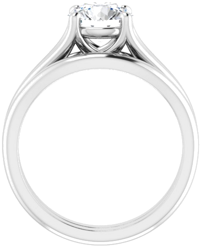 Sužadėtuvių Žiedas „Solitaire“ 14k white gold Round 7mm (7)